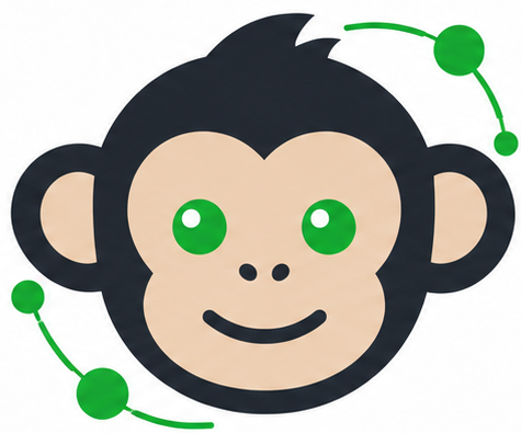 Original Helpermonkey Affensymbol mit grünen Augen