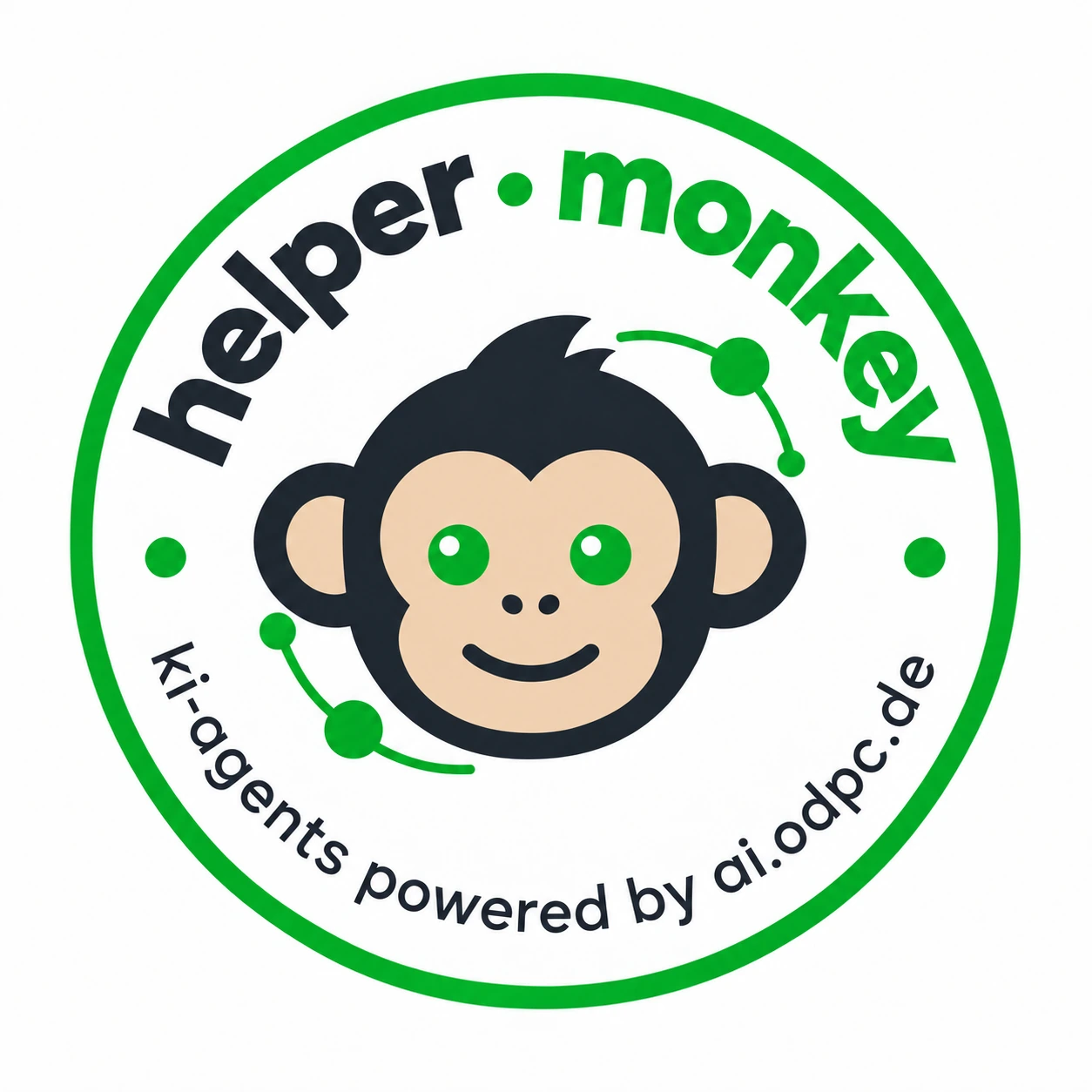 Originales Helper Monkey Rundlogo, kleiner Brustdruck